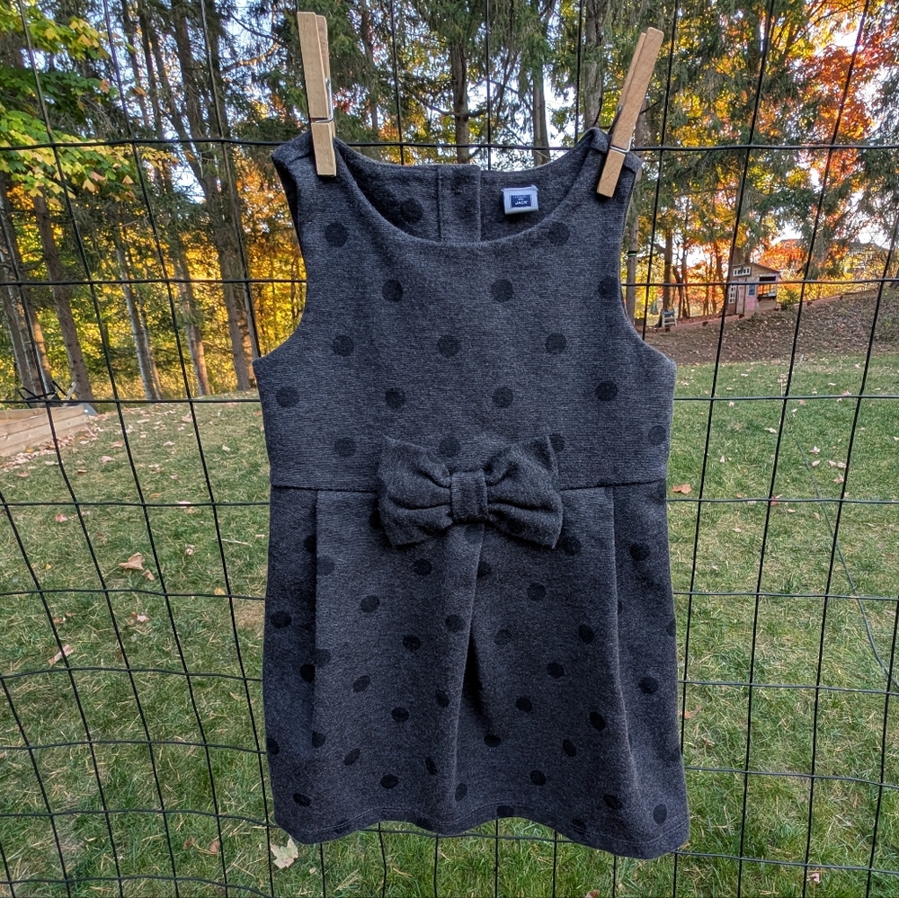 Janie and Jack Gray Polka Dot Dress